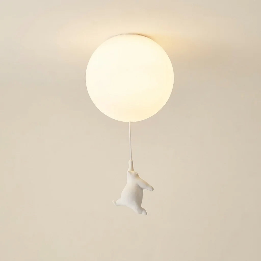 Plafonnier ballon avec ours polaire en vol, modèle D