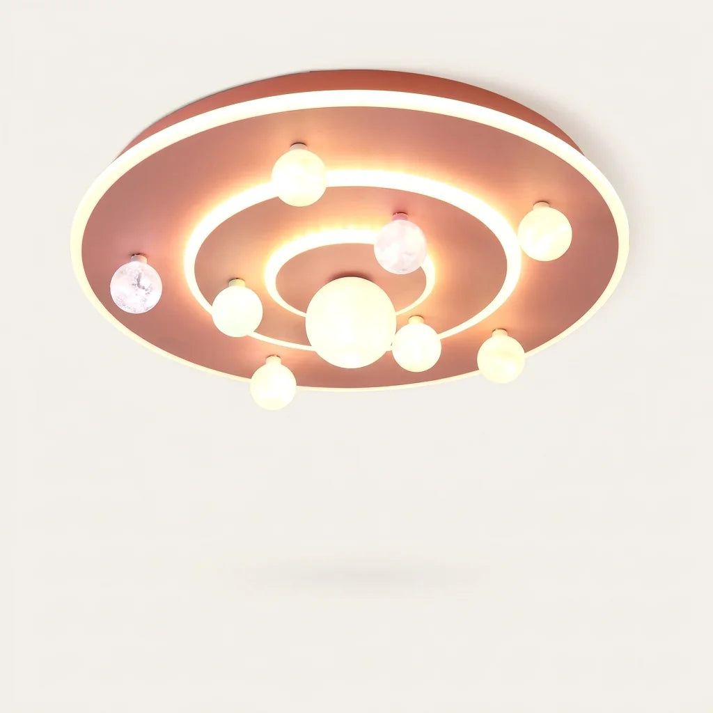 Plafonnier LED enfant système solaire, version rose