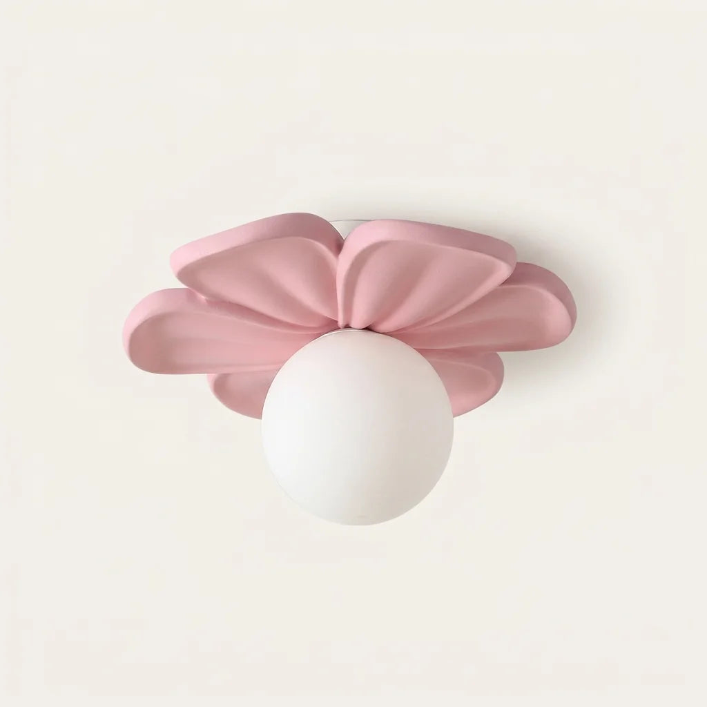 Plafonnier fleur aux pétales roses