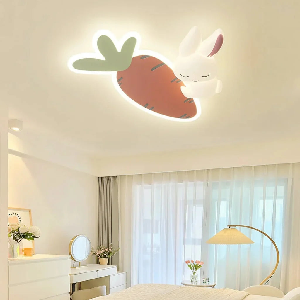 Plafonnier lapin dans une chambre