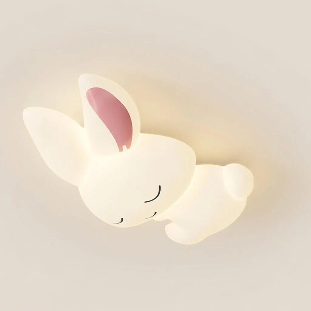 Plafonnier en forme de lapin endormi pour chambre d’enfant