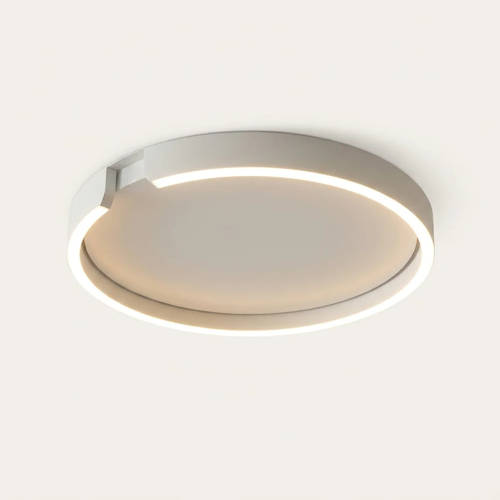 Plafonnier LED anneau blanc à centre uni, modèle A