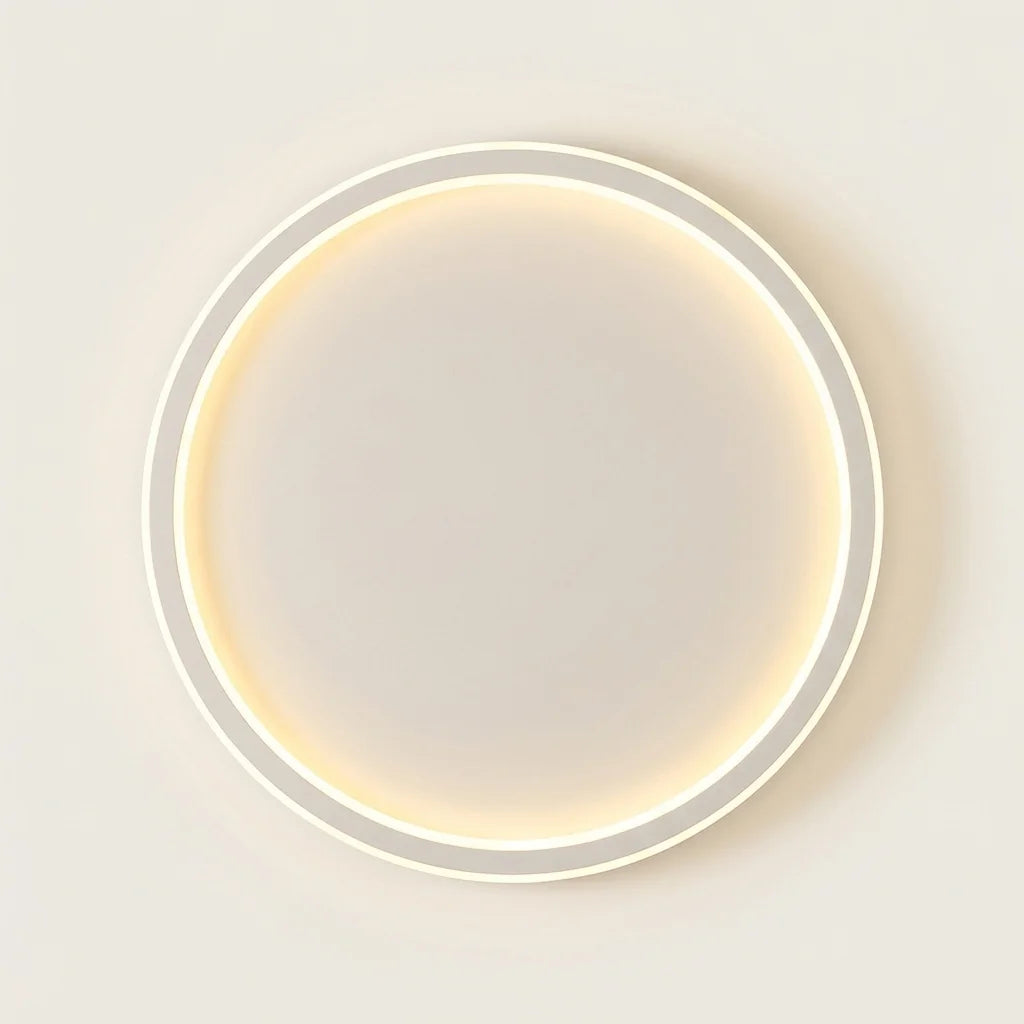 Plafonnier LED rond à fin anneau, cadre blanc
