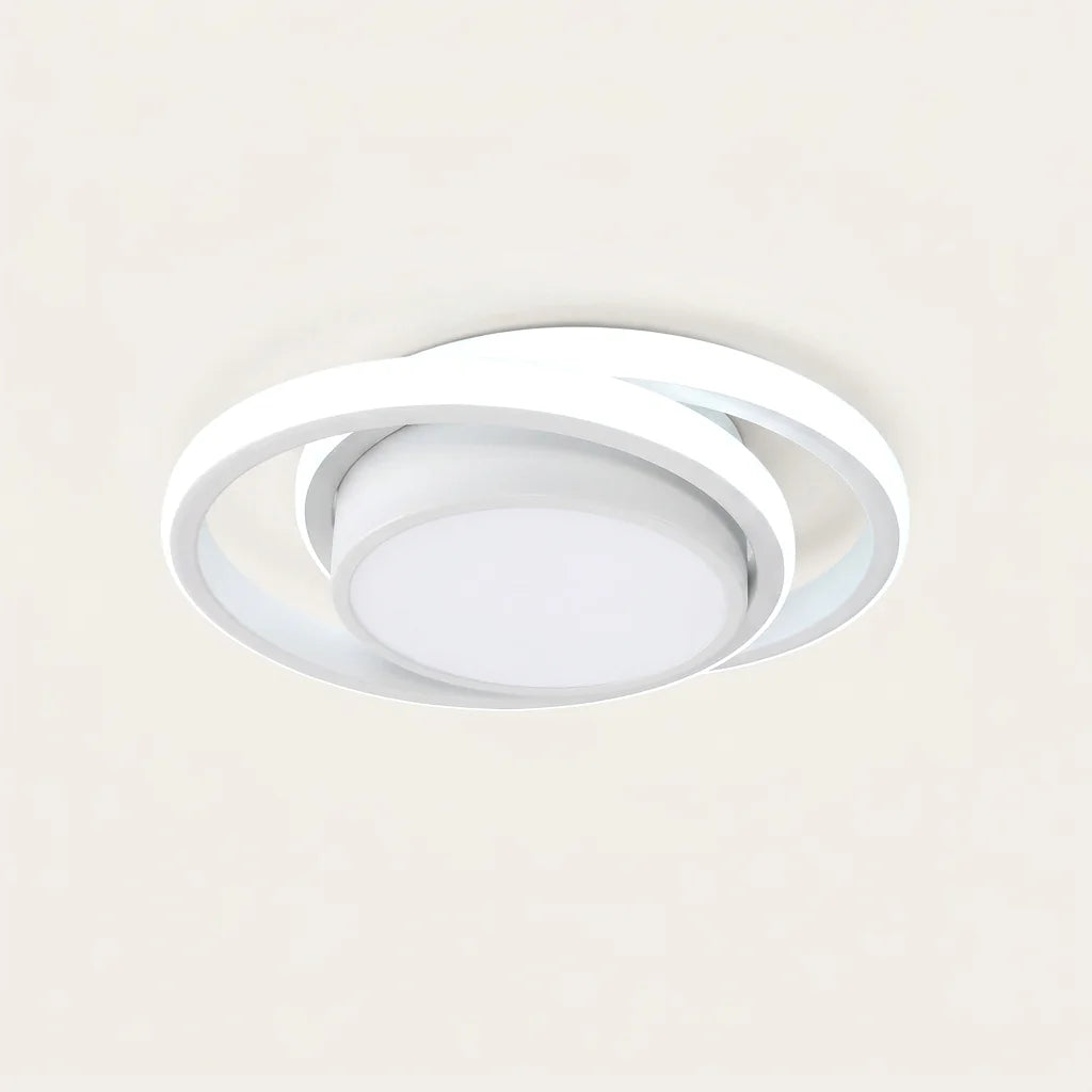 Plafonnier LED blanc à anneaux entrelacés