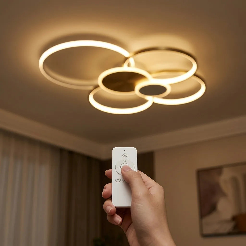 Réglage du plafonnier LED avec la télécommande