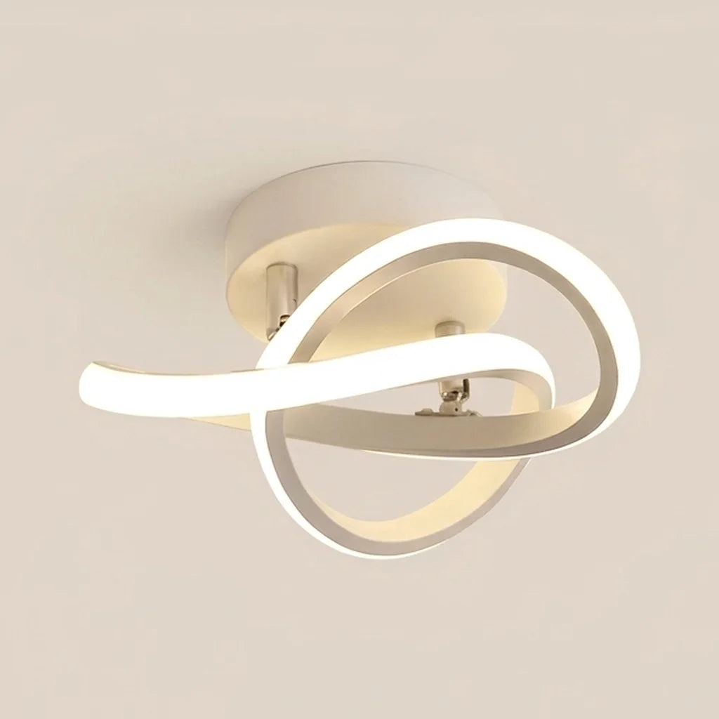 Plafonnier LED boucle entrelacée blanc