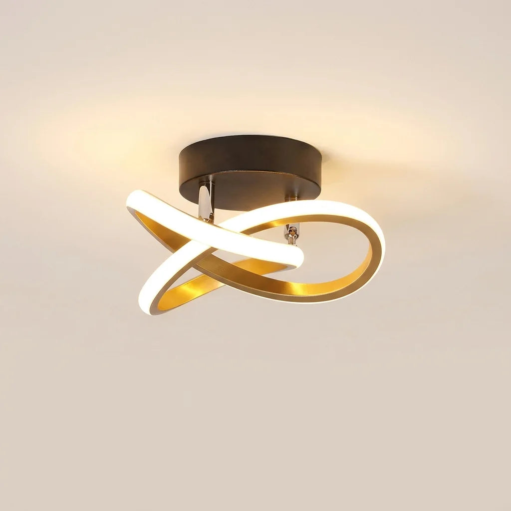 Plafonnier LED boucle entrelacée doré