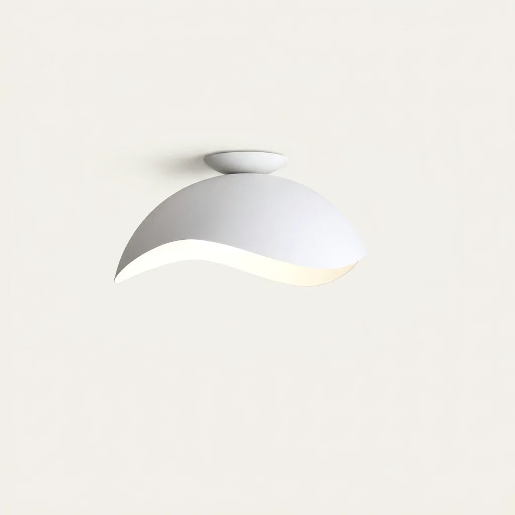 Plafonnier LED en coupole ondulée blanche