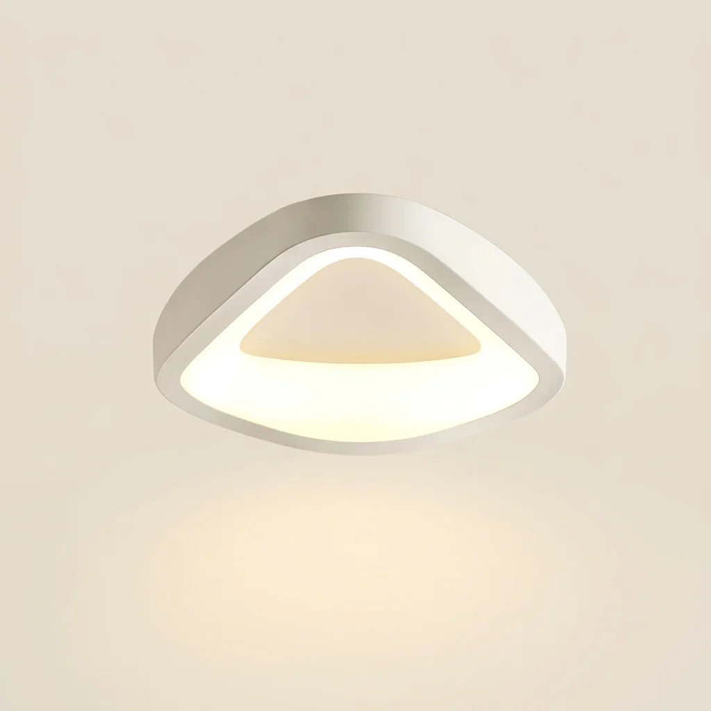 Plafonnier LED blanc à forme de triangle arrondi (E)