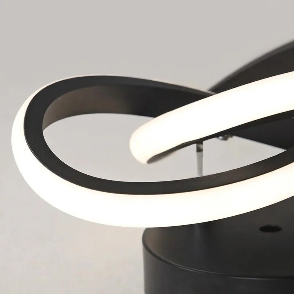 Anneau LED lumineux vu de près