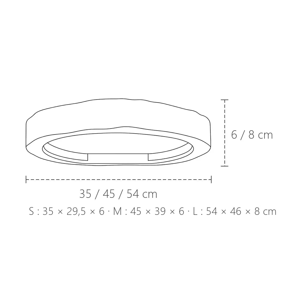 Dimensions du plafonnier effet tronc d’arbre : 35, 45 ou 54 cm