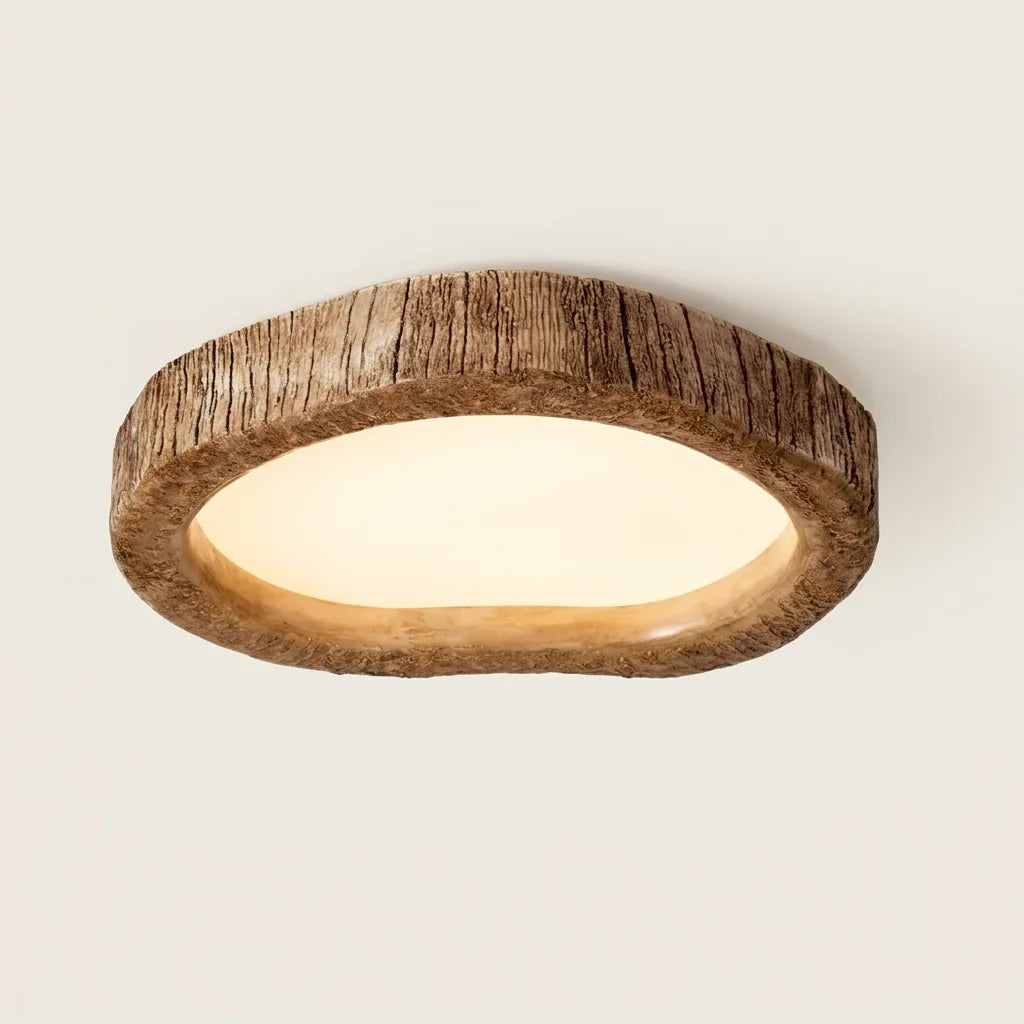 Plafonnier LED en forme de rondelle de tronc d’arbre