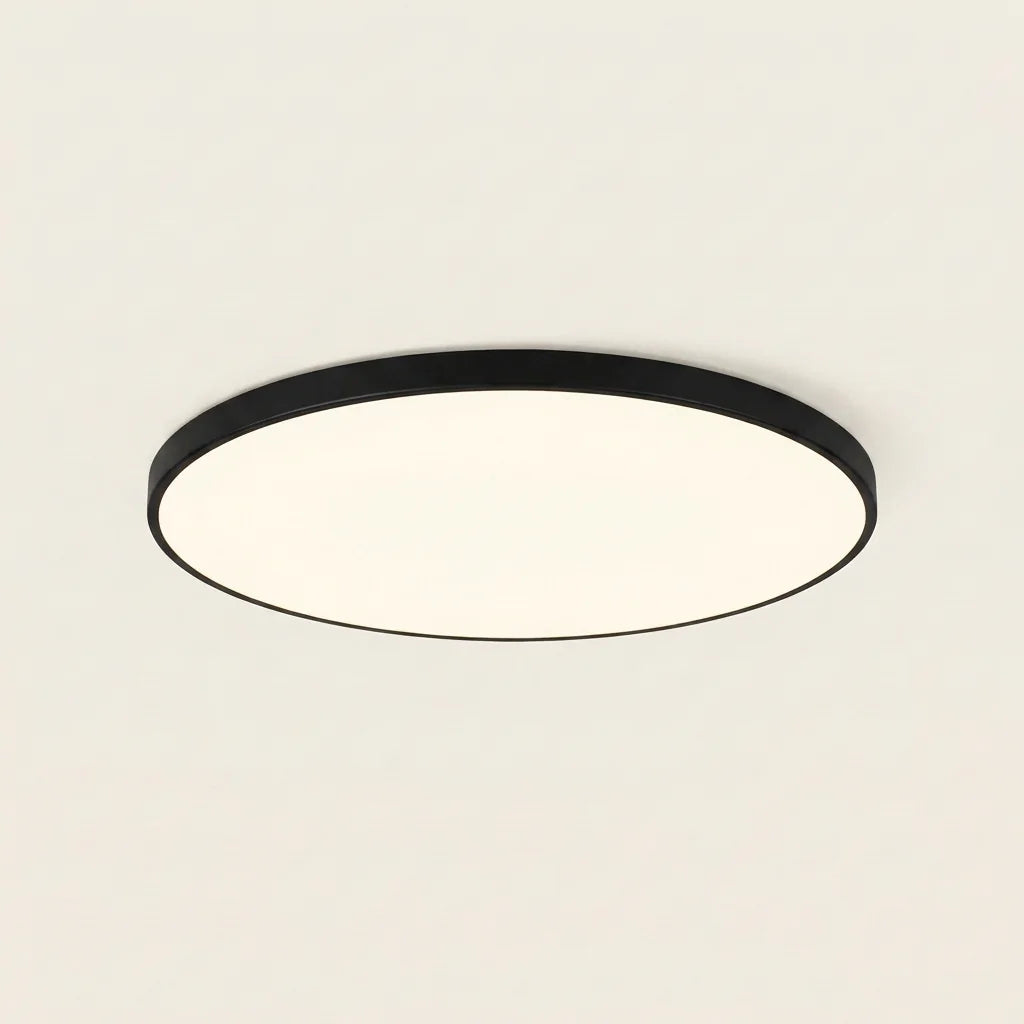 Plafonnier LED étanche extra-plat à contour noir