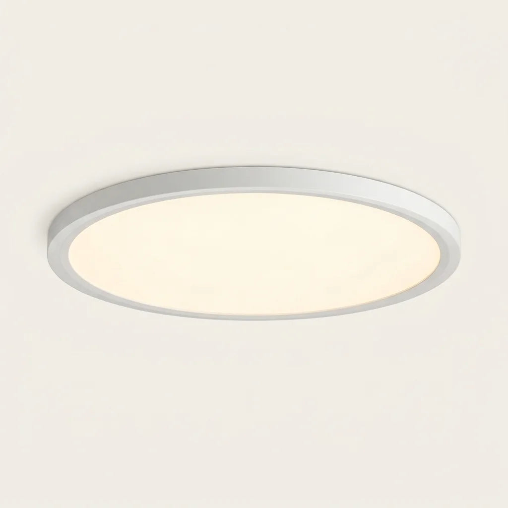 Plafonnier LED extra-plat à cadre blanc, lumière chaude