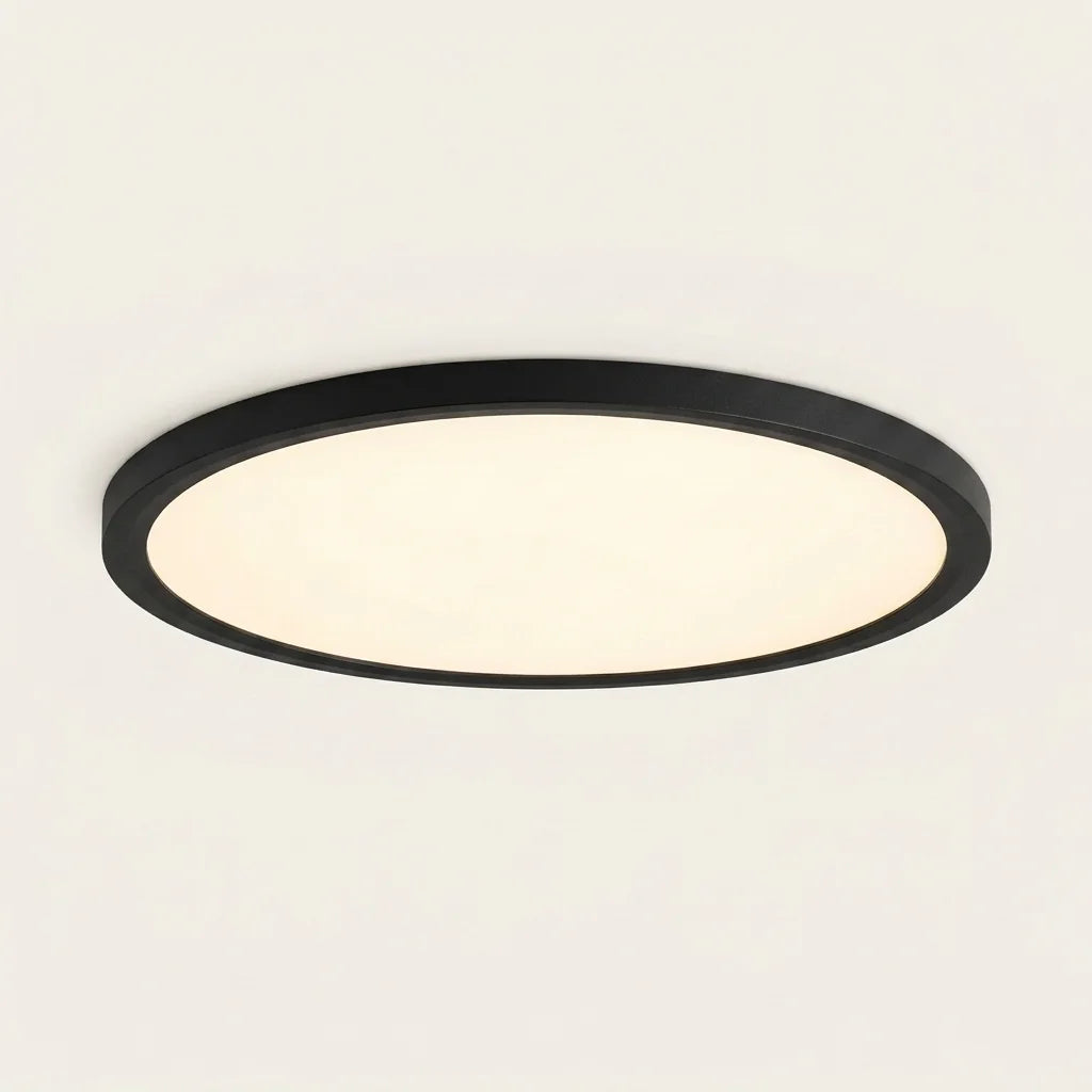 Plafonnier LED extra-plat à cadre noir