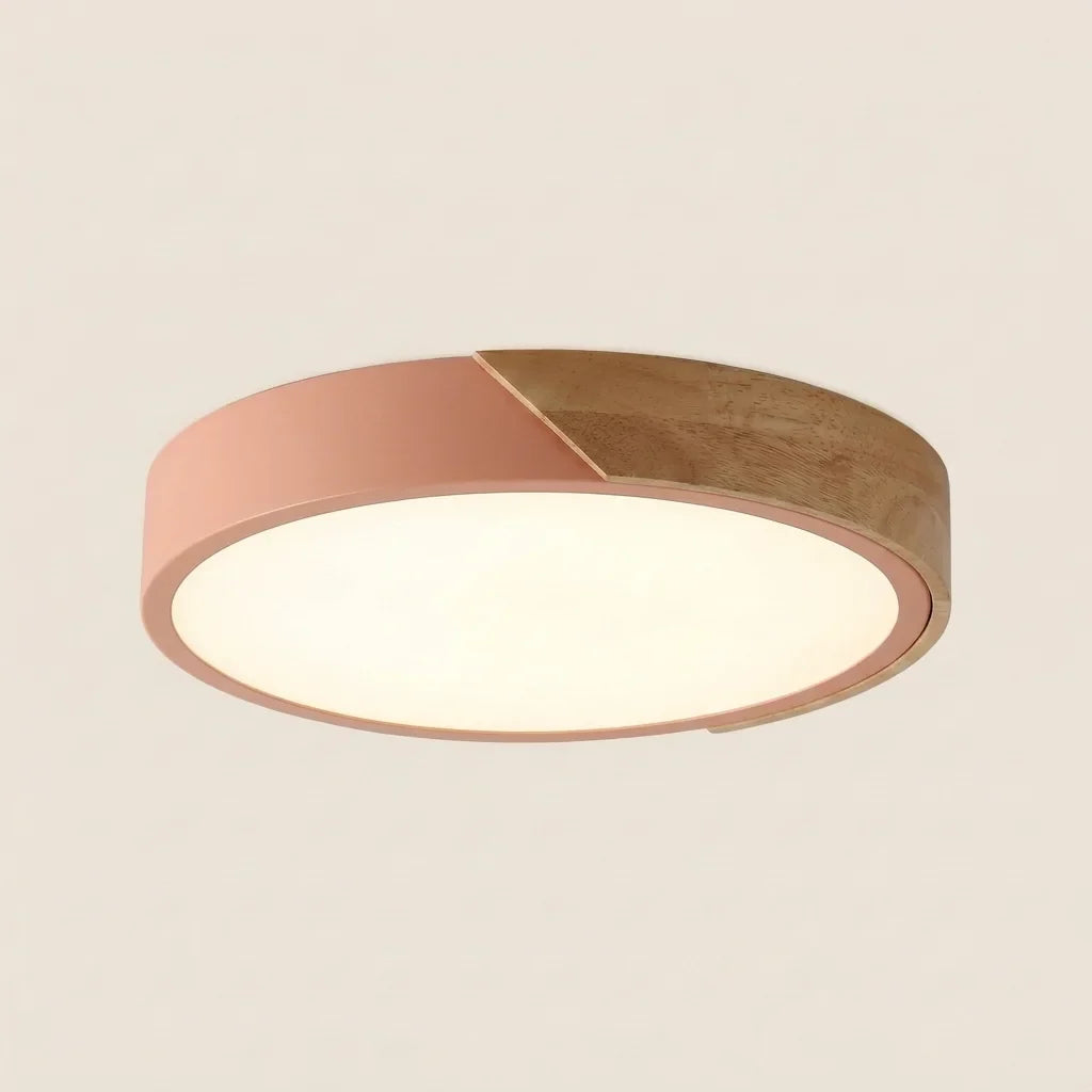 Plafonnier LED extra-plat à cadre rose