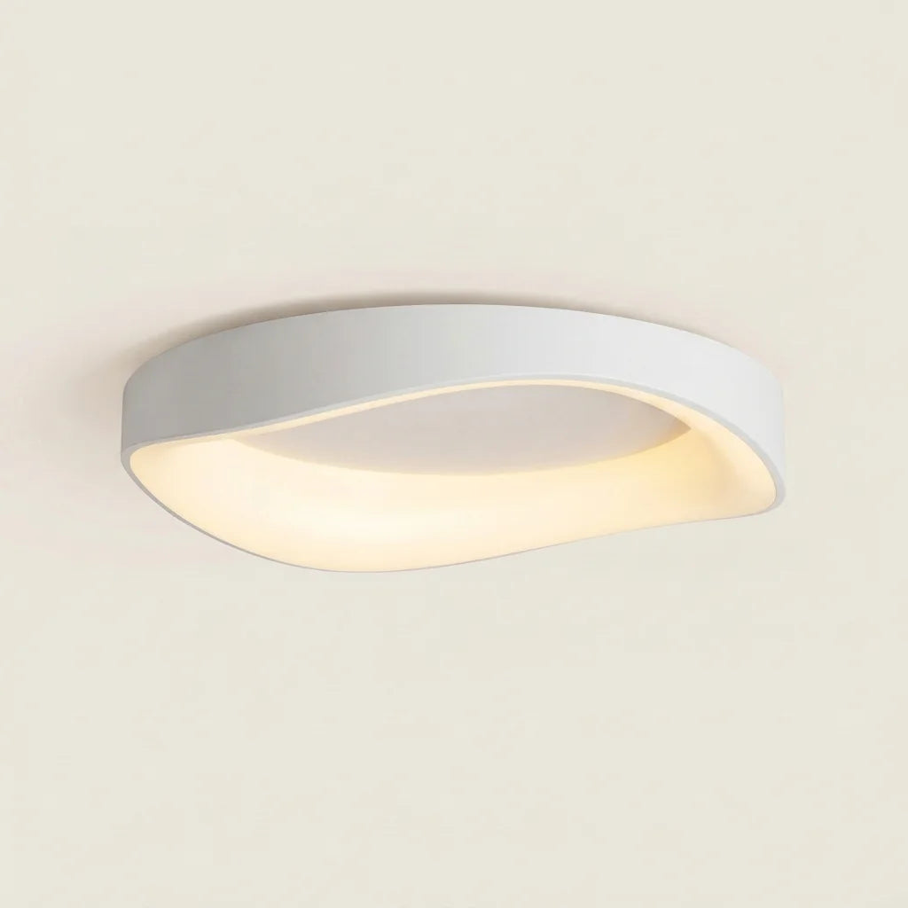 Plafonnier LED ondulé blanc