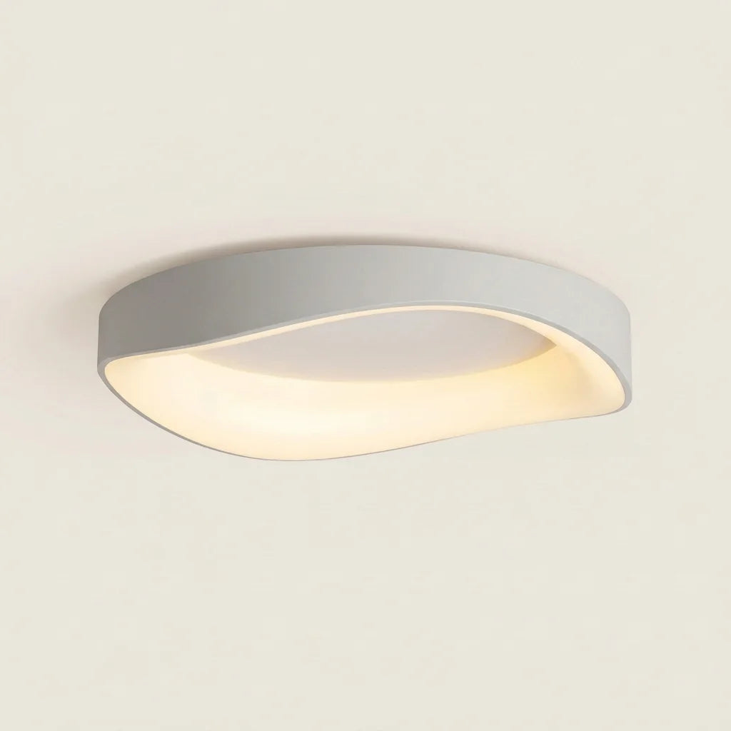 Plafonnier LED ondulé gris