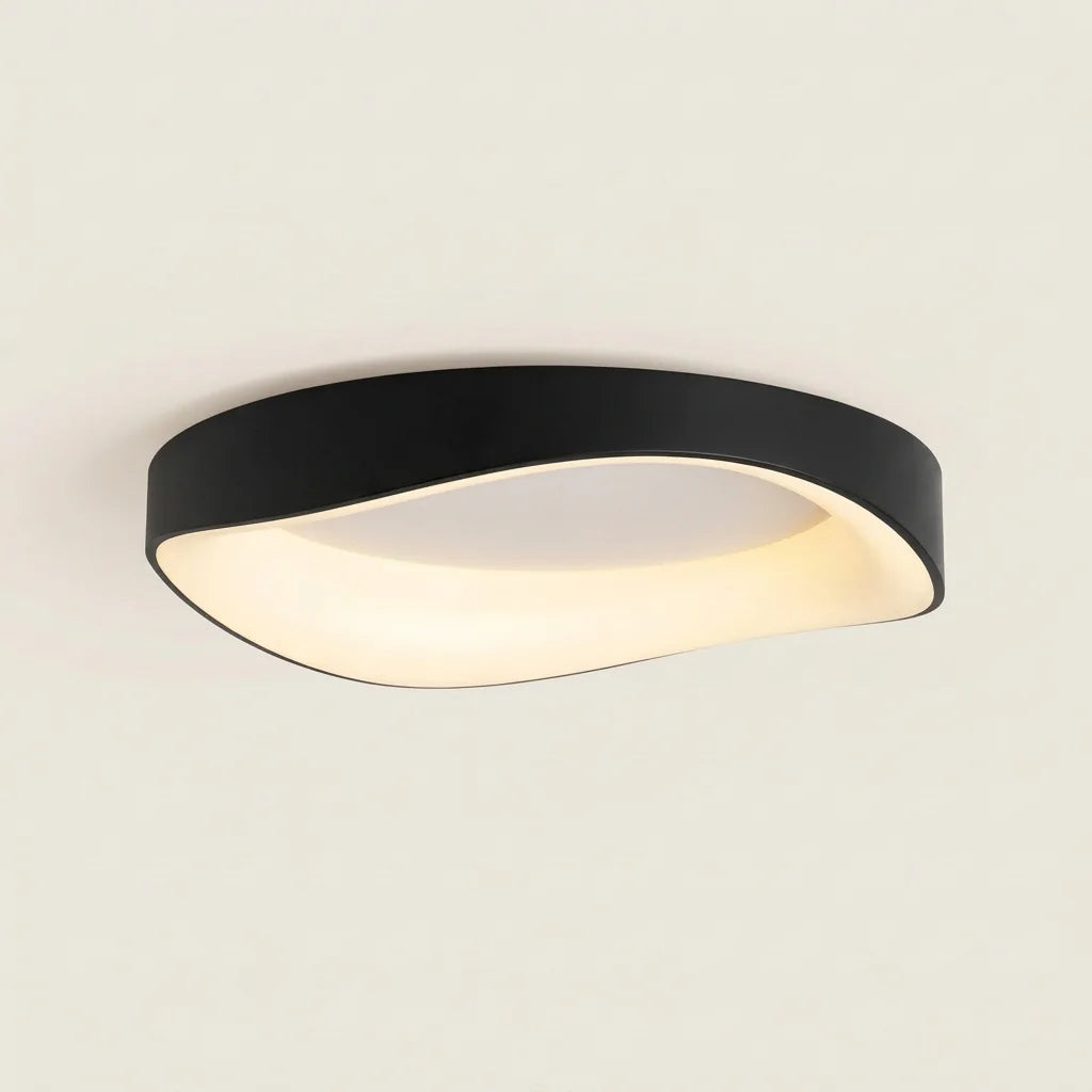 Plafonnier LED ondulé noir