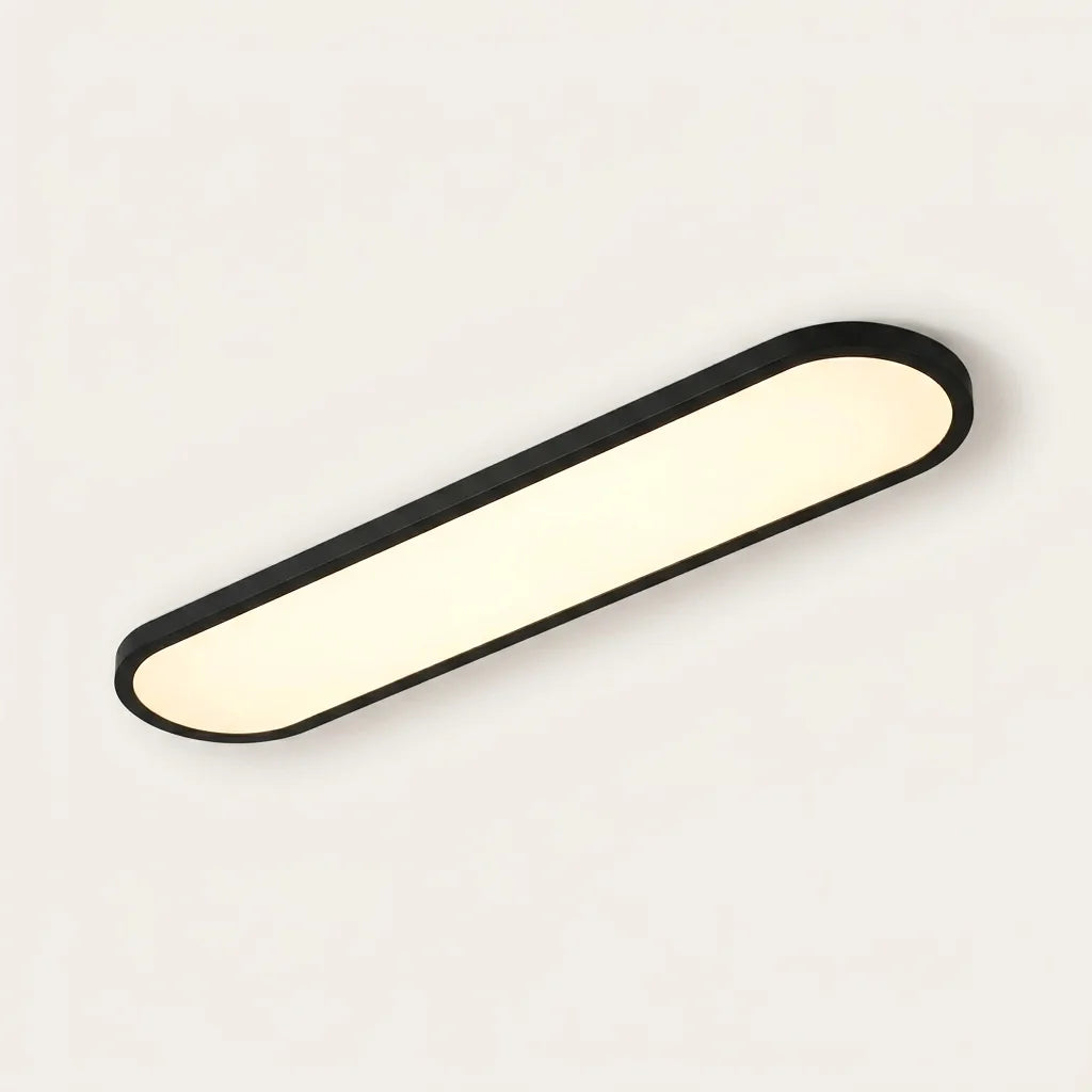 Plafonnier LED ovale allongé à cadre noir