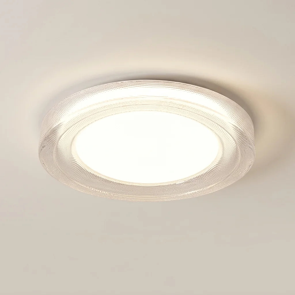 Plafonnier LED rond à bord acrylique épais, forme C