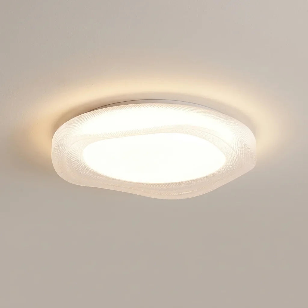 Plafonnier LED rond à bord acrylique ondulé, forme B