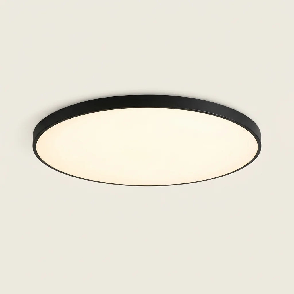 Plafonnier LED rond connecté à cadre noir