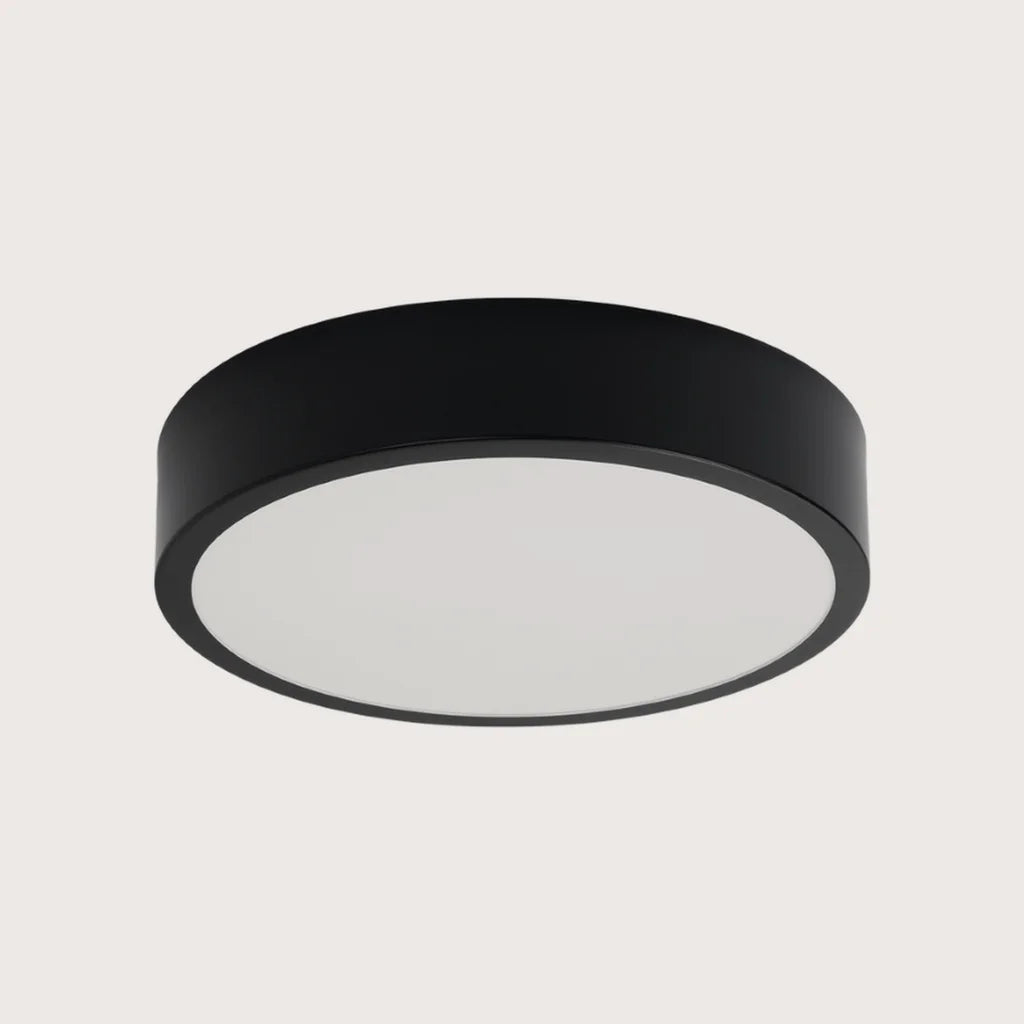 Plafonnier led rond extra-plat, coloris noir (Ø 30 cm)