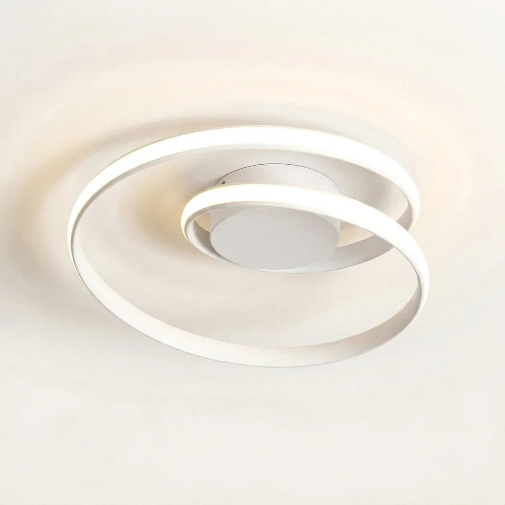 Plafonnier LED spirale blanc, allumé