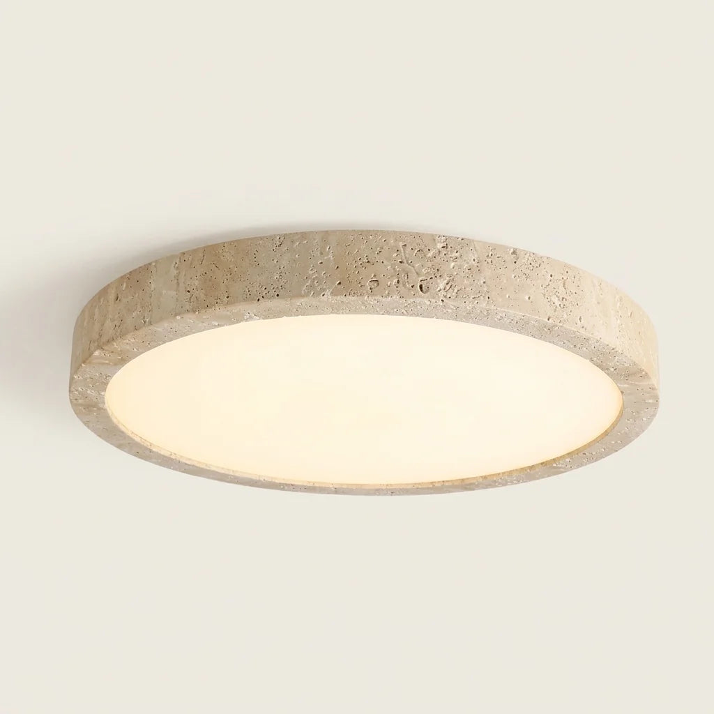 Plafonnier LED en travertin à bord droit