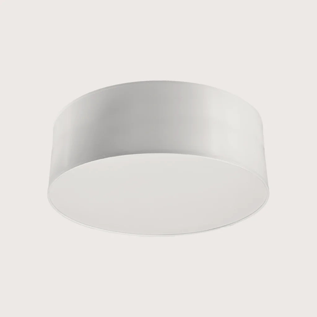 Plafonnier rond cylindrique blanc ou noir, coloris blanc (Ø 25 cm)
