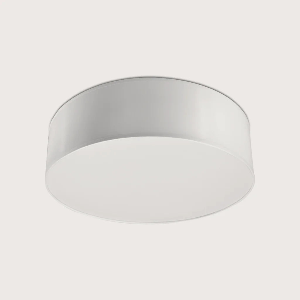 Plafonnier rond cylindrique blanc ou noir, coloris blanc (Ø 35 cm)