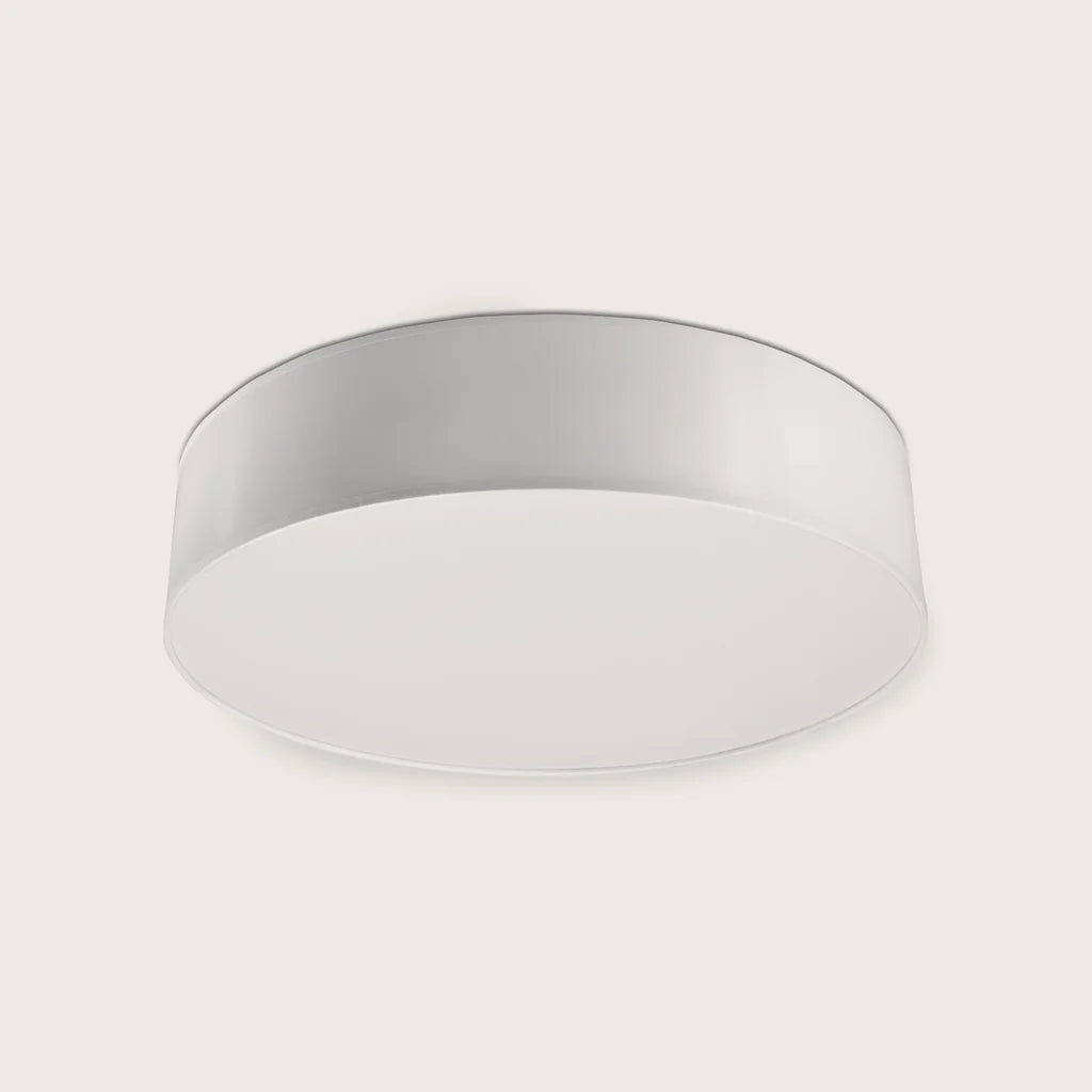 Plafonnier rond cylindrique blanc ou noir, coloris blanc (Ø 45 cm)