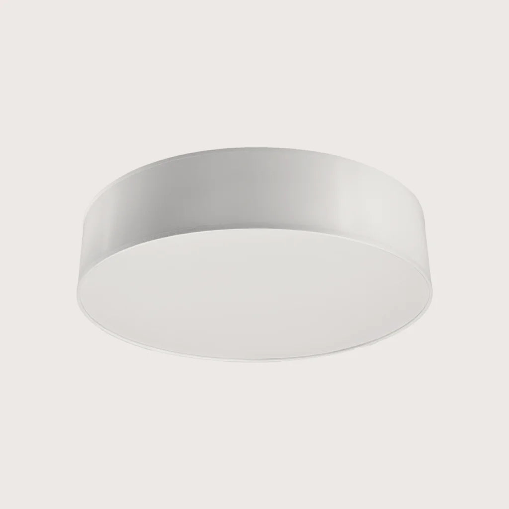 Plafonnier rond cylindrique blanc ou noir, coloris blanc (Ø 55 cm)