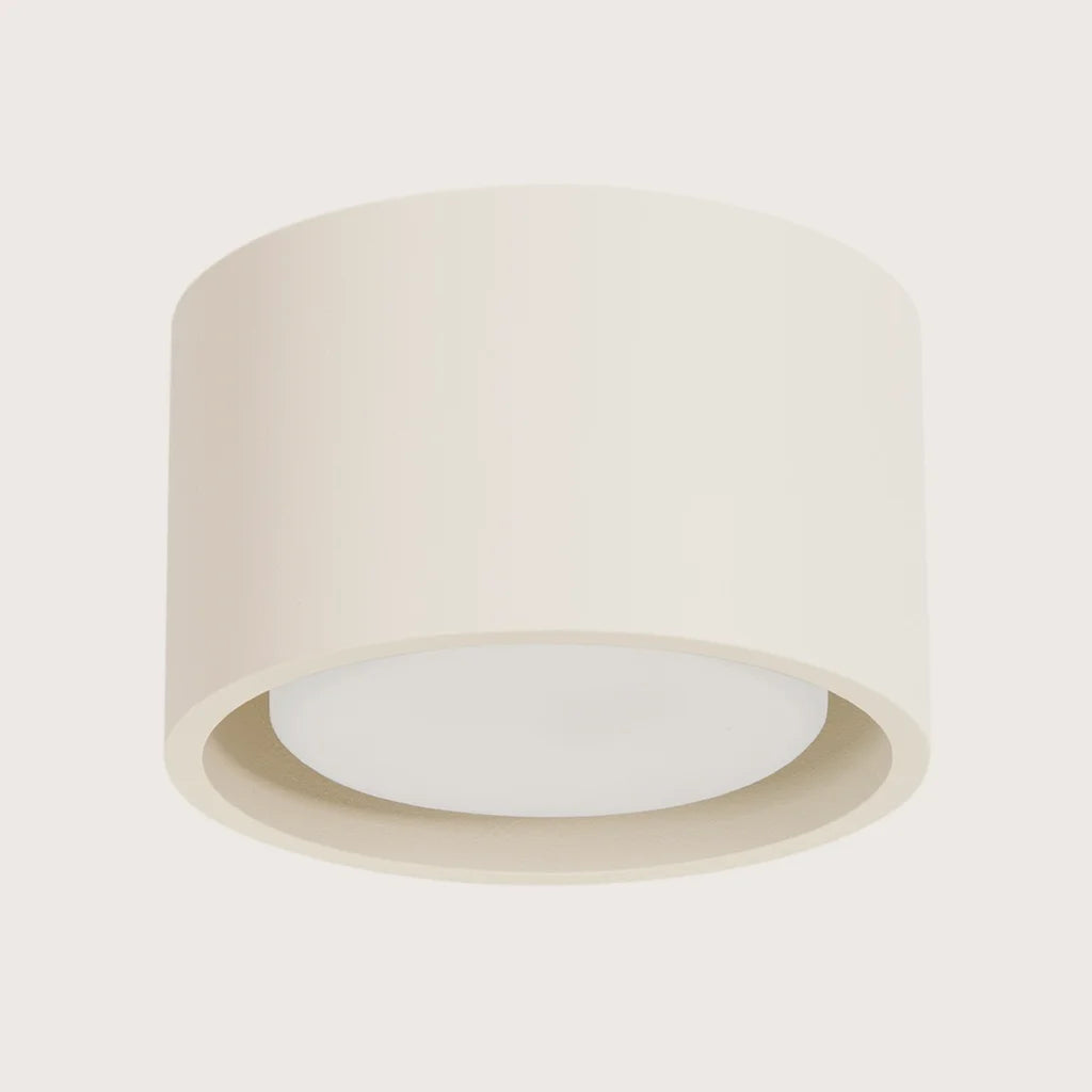 Plafonnier rond extra-plat en aluminium, coloris beige (1 lumière)