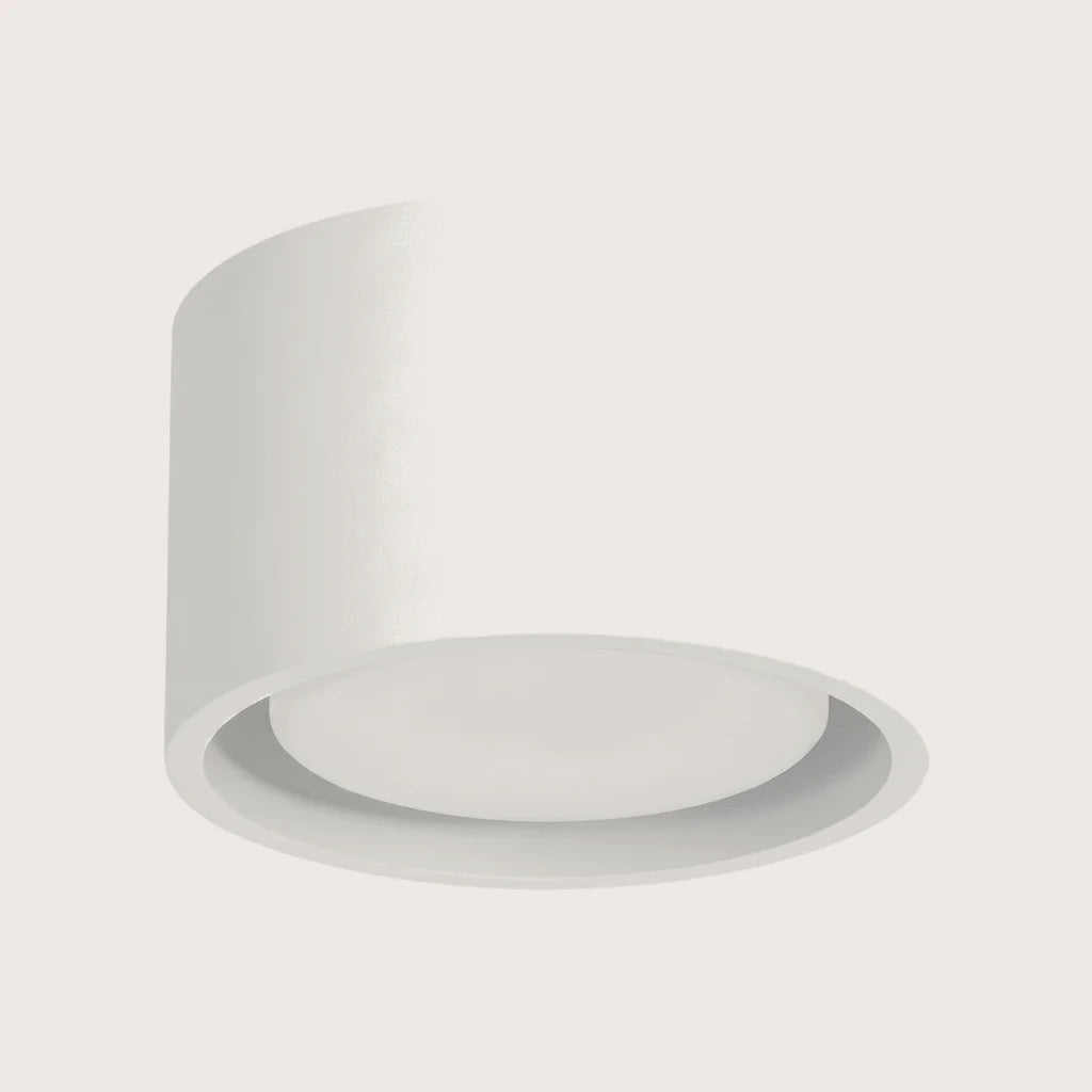 Plafonnier rond extra-plat en aluminium, coloris blanc (1 lumière)