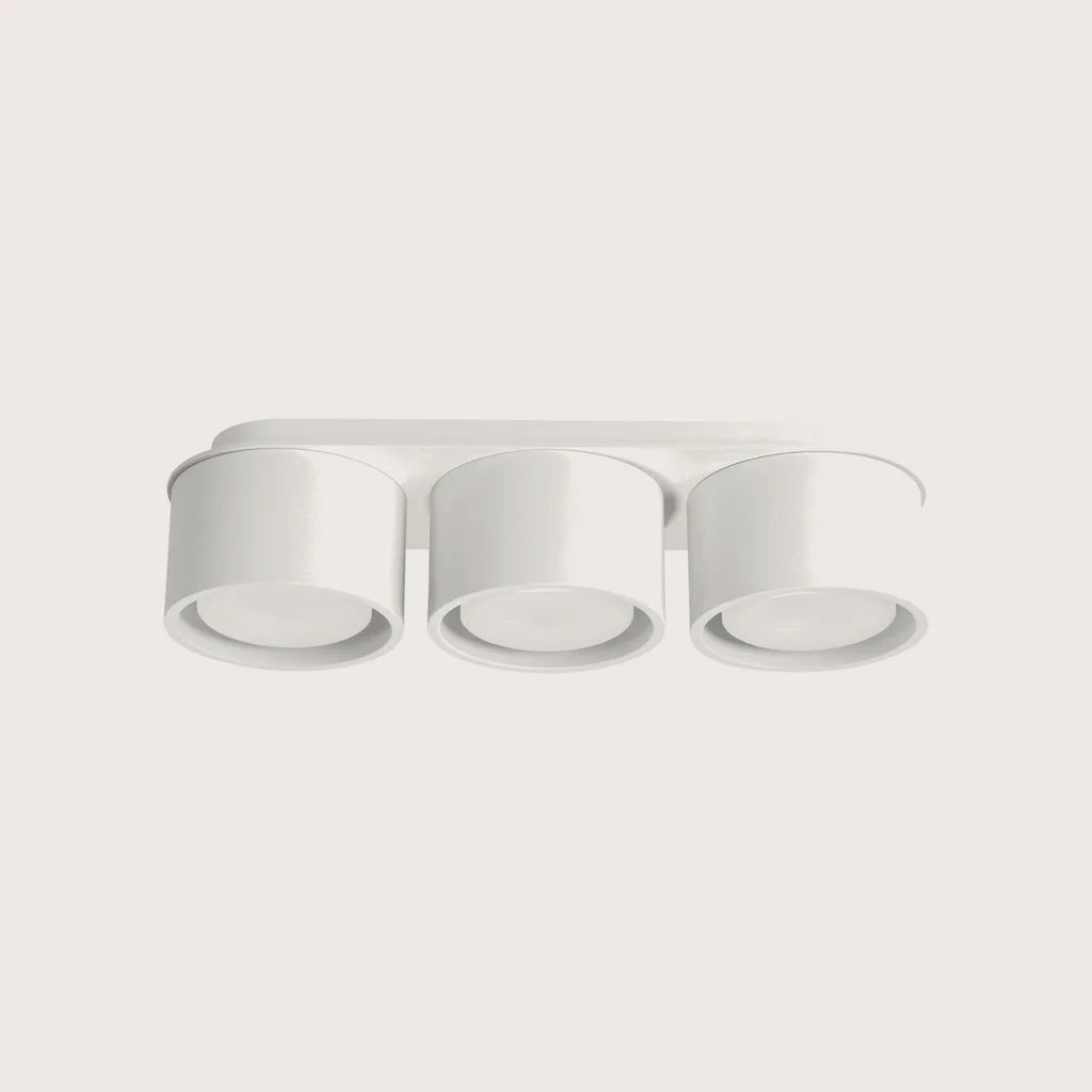 Plafonnier rond extra-plat en aluminium, coloris blanc (3 lumières)