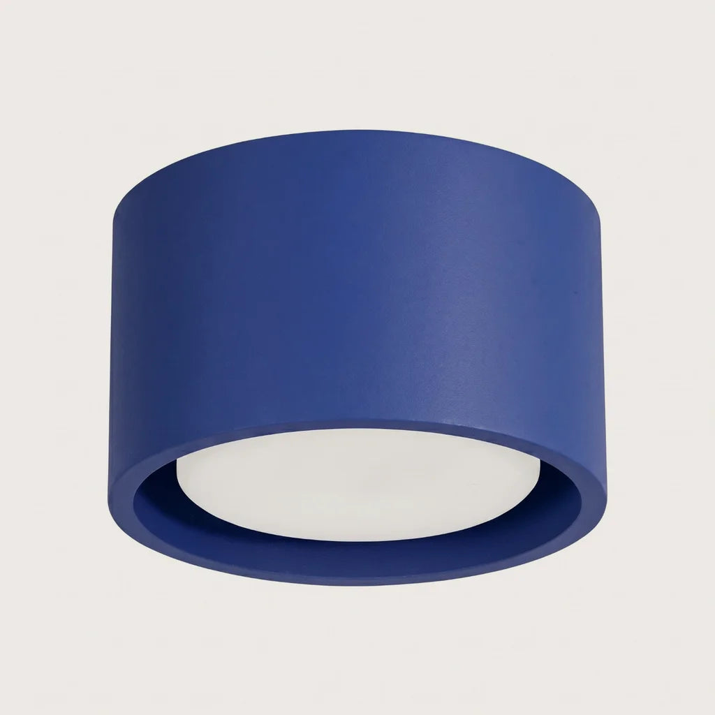 Plafonnier rond extra-plat en aluminium, coloris outremer (1 lumière)