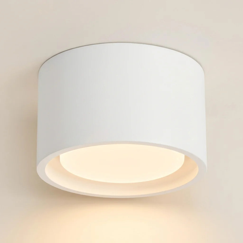 Plafonnier rond extra-plat en aluminium allumé