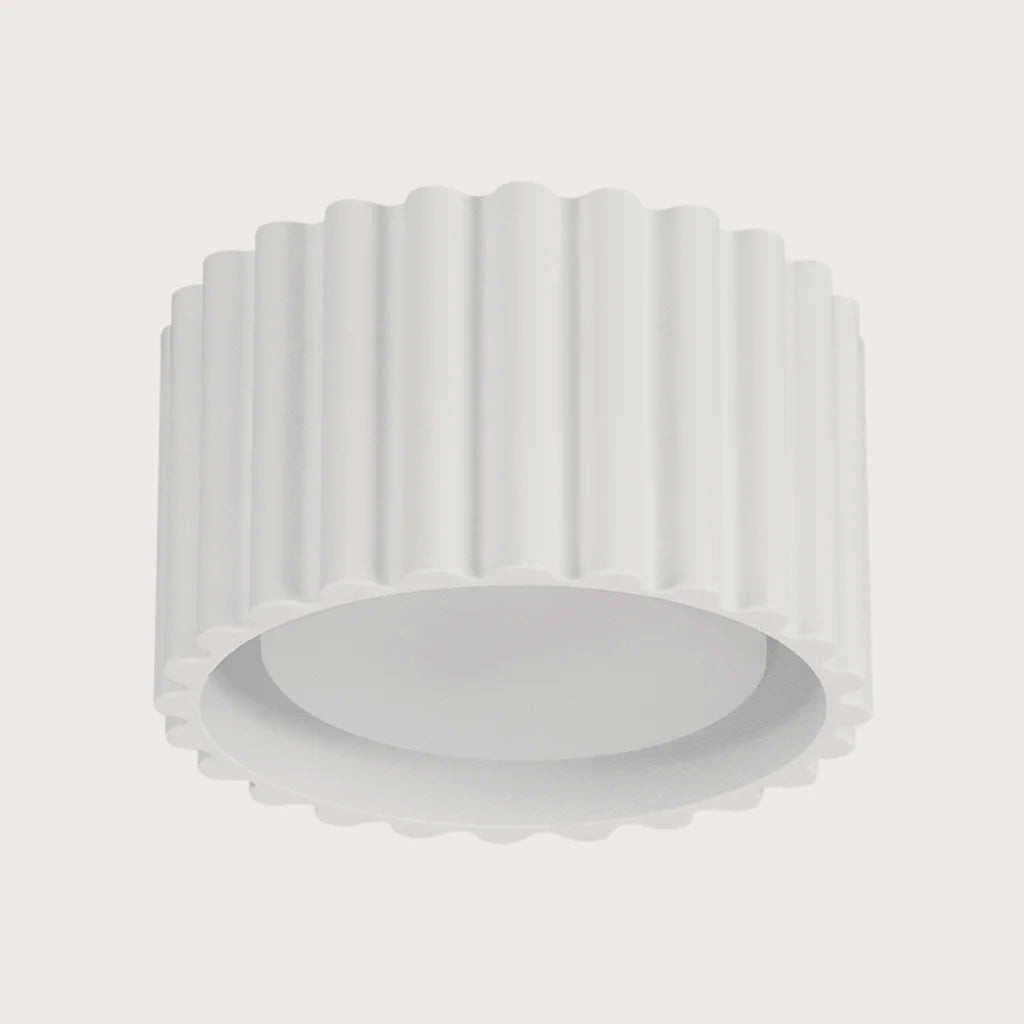 Plafonnier spots cylindres cannelés, coloris blanc (1 lumière – GX53)