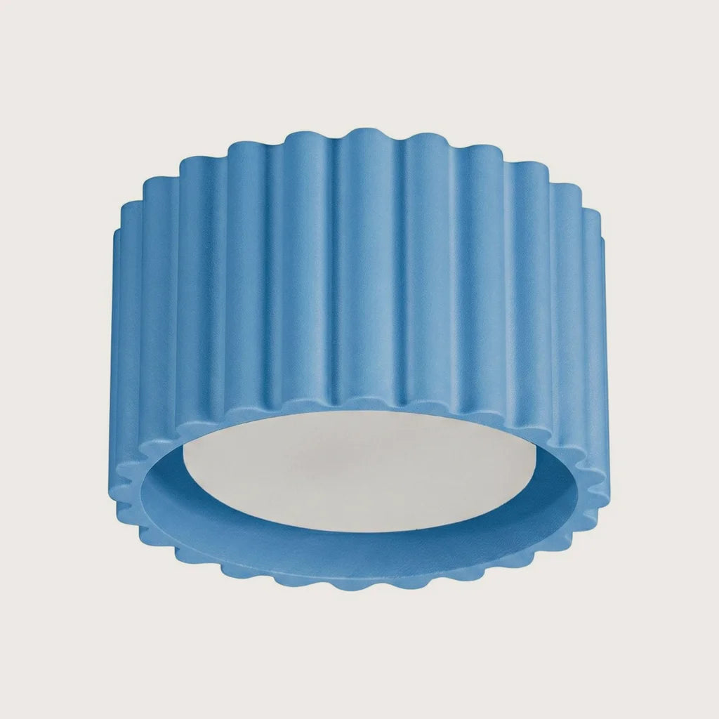 Plafonnier spots cylindres cannelés, coloris bleu clair (1 lumière – GX53)