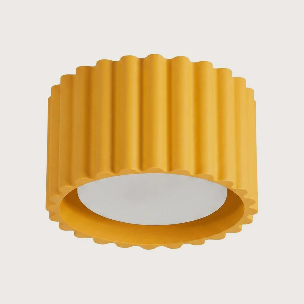 Plafonnier spots cylindres cannelés, coloris jaune (1 lumière – GX53)