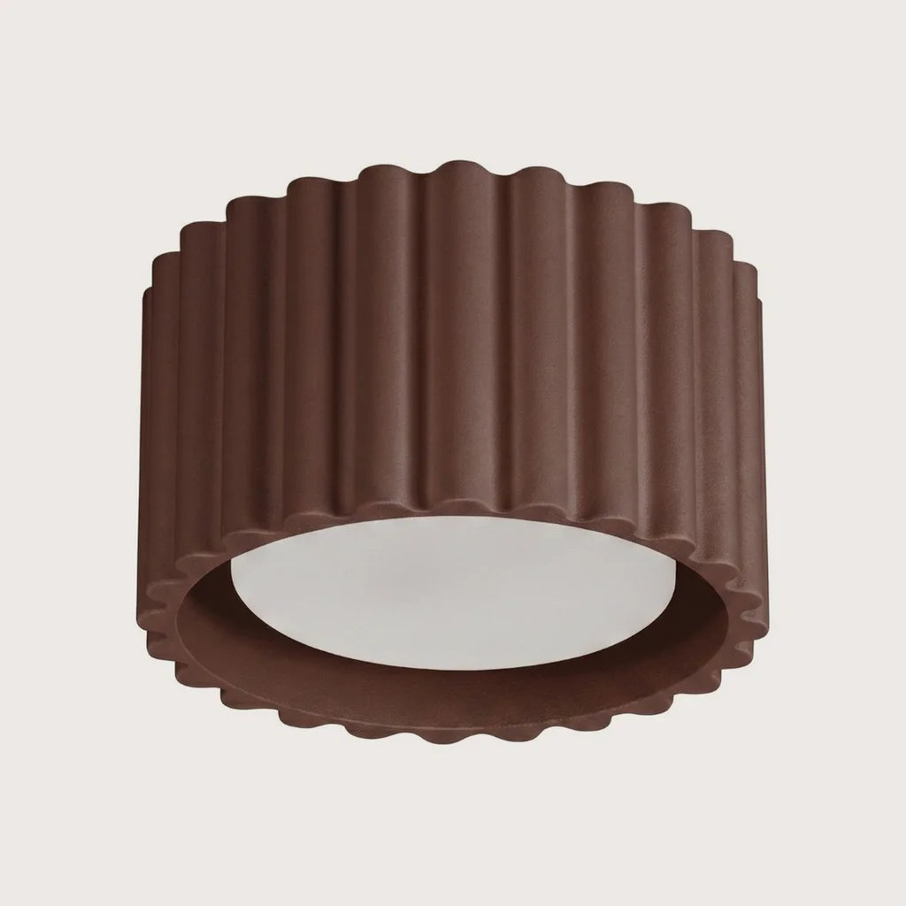 Plafonnier spots cylindres cannelés, coloris marron (1 lumière – GX53)