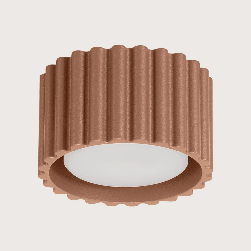 Plafonnier spots cylindres cannelés, coloris moka (1 lumière – GX53)