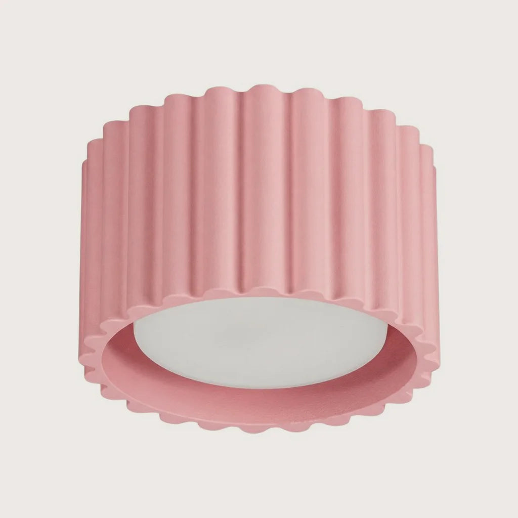 Plafonnier spots cylindres cannelés, coloris rose (1 lumière – GX53)