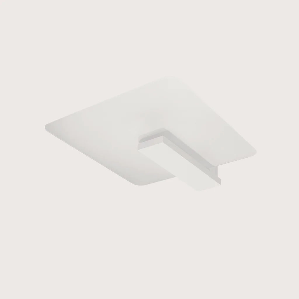 Plafonnier verre et bois, coloris blanc