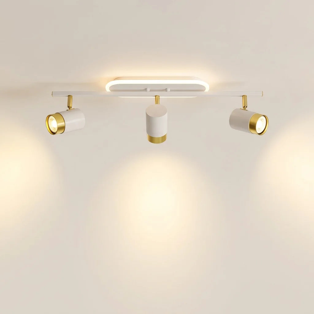 Rampe blanche 3 spots avec anneau LED, modèle B