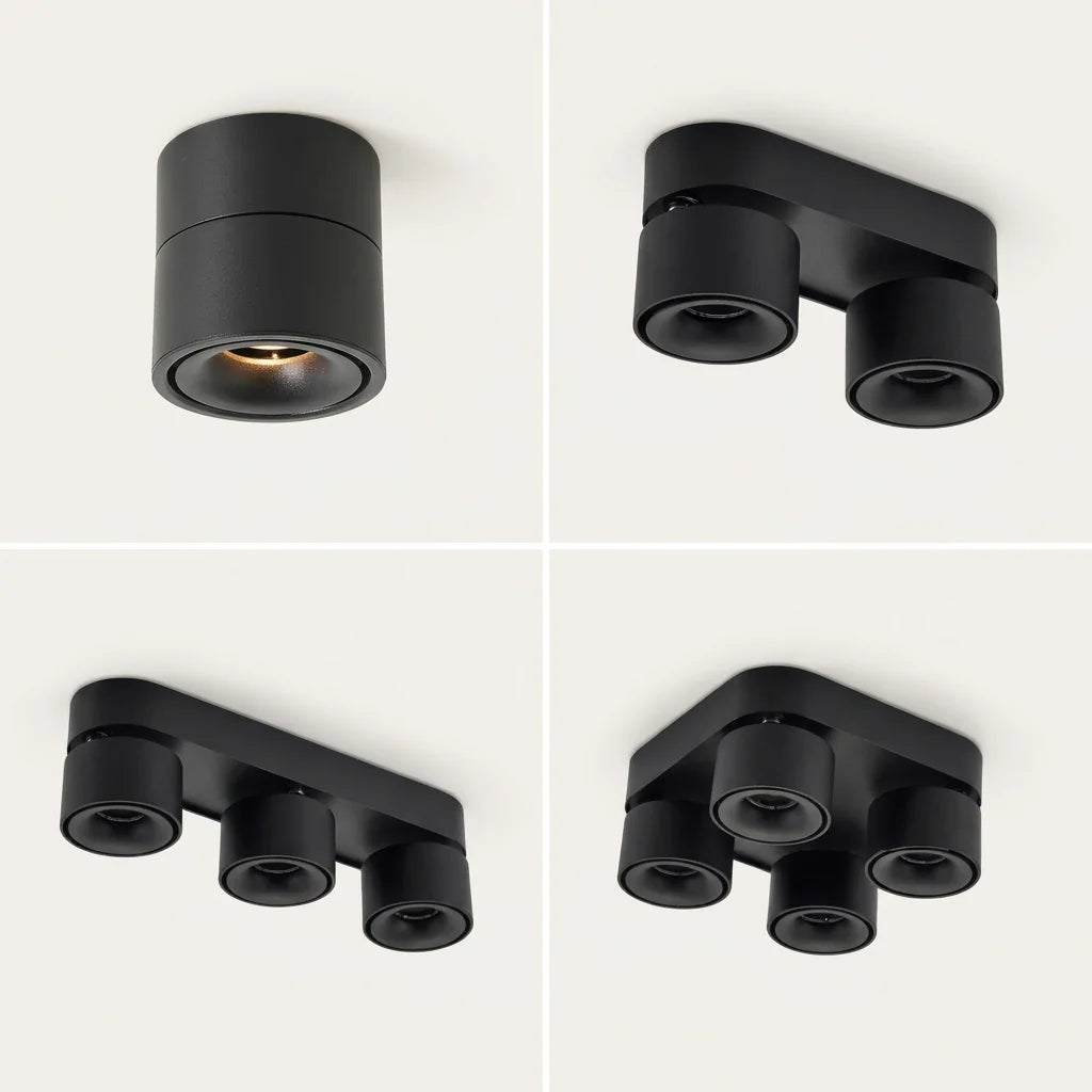 Spot LED COB orientable en versions 1, 2, 3 et 4 têtes
