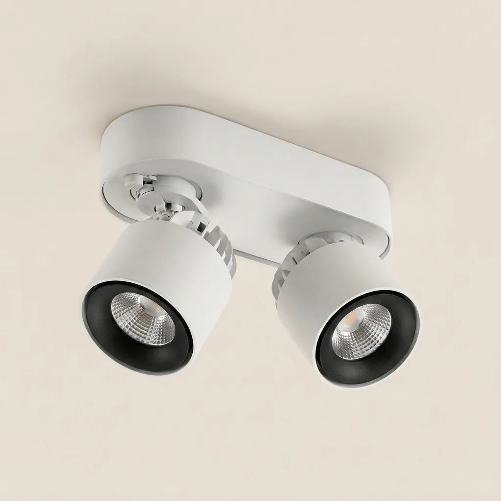 Spot LED COB orientable blanc à réflecteur noir