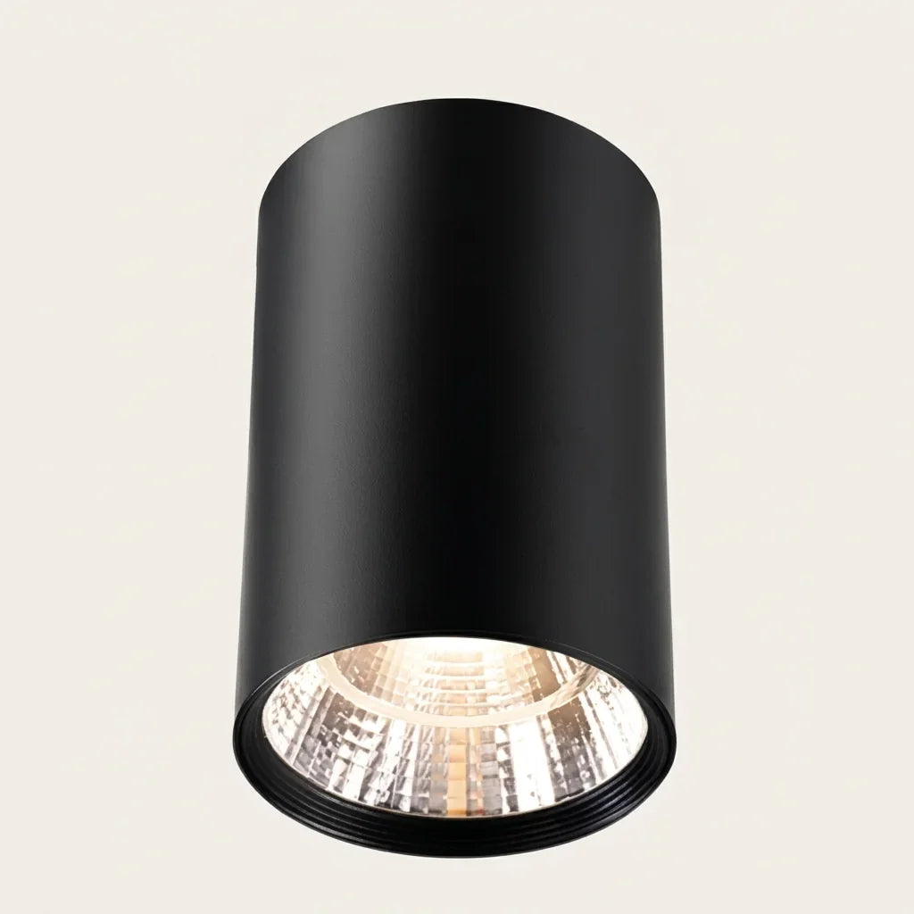 Spot LED COB en saillie noir à réflecteur